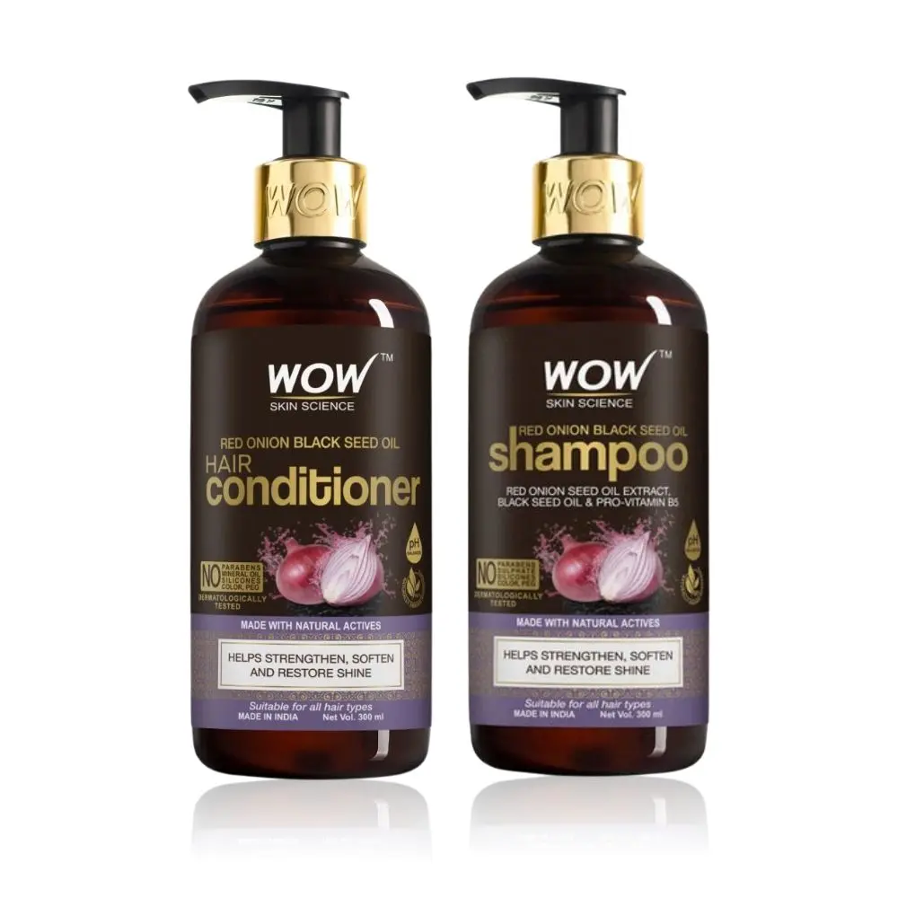 WOW Skin Science Red Onion Black Seed Oil Shampoo & Conditioner Kit VC