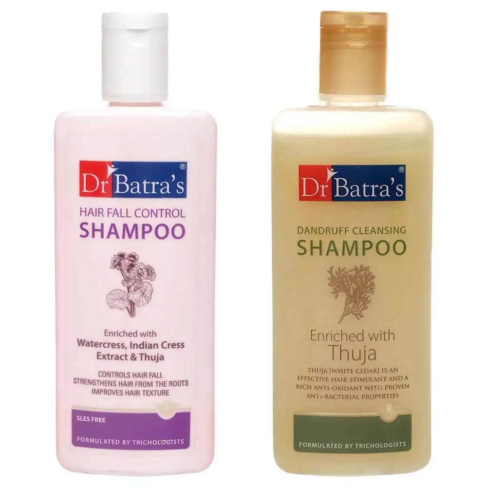 Dr Batra's HairFall Control & Dandruff Cleansing Shampoo Combo,  2 Piece(s)/Pack  for All Hair Types