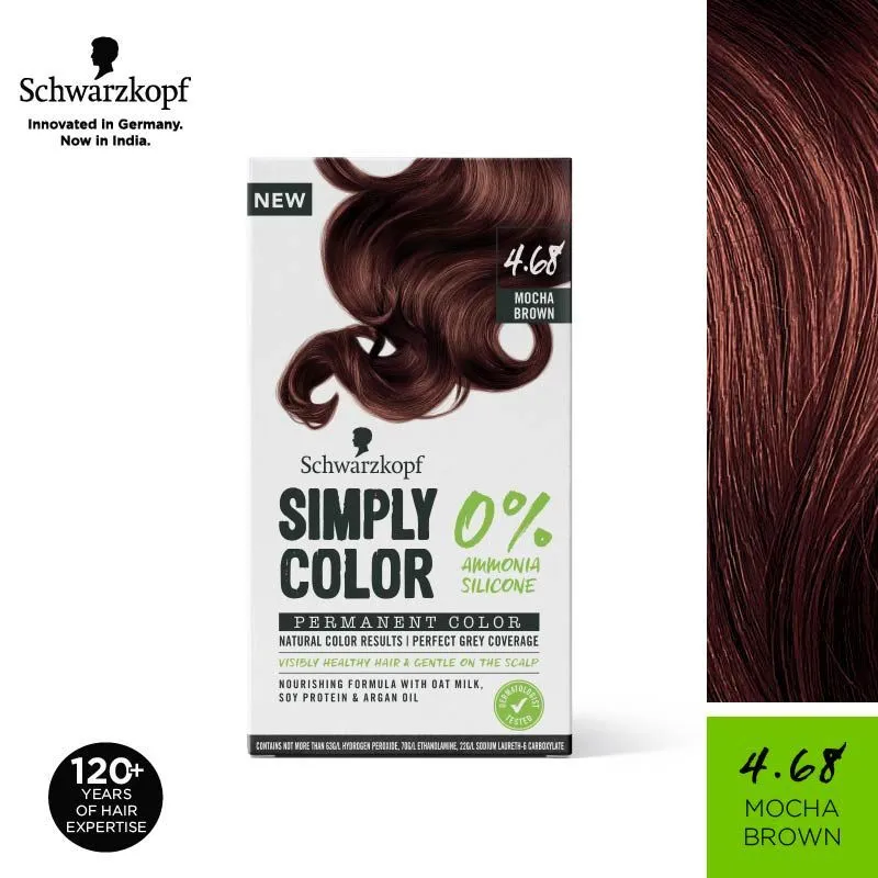 Schwarzkopf Simply Color Permanent Hair Colour - 4.68 Mocha Brown