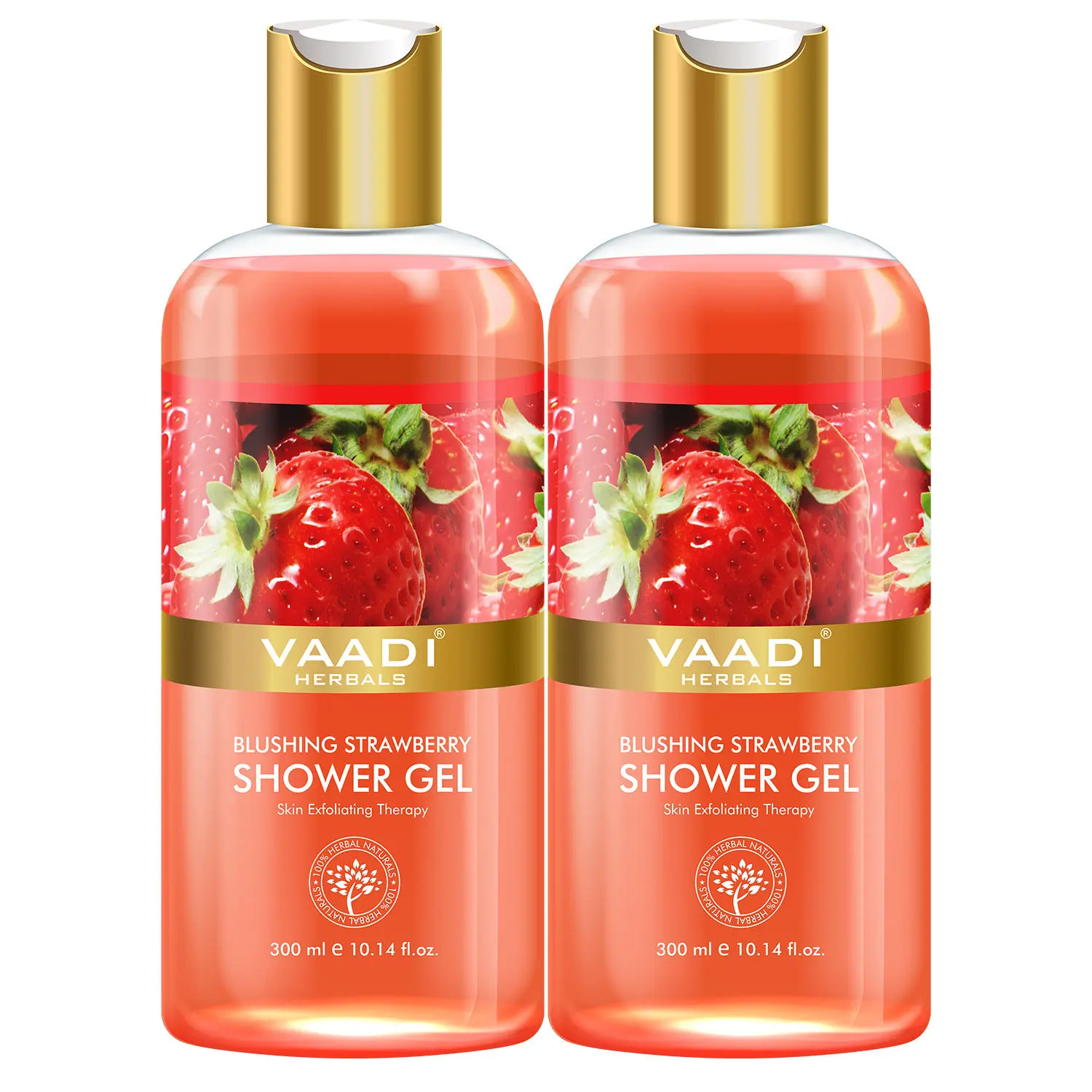 Vaadi Herbals Blushing Strawberry Shower Gel Value Pack of 2 (300 ml x 2)