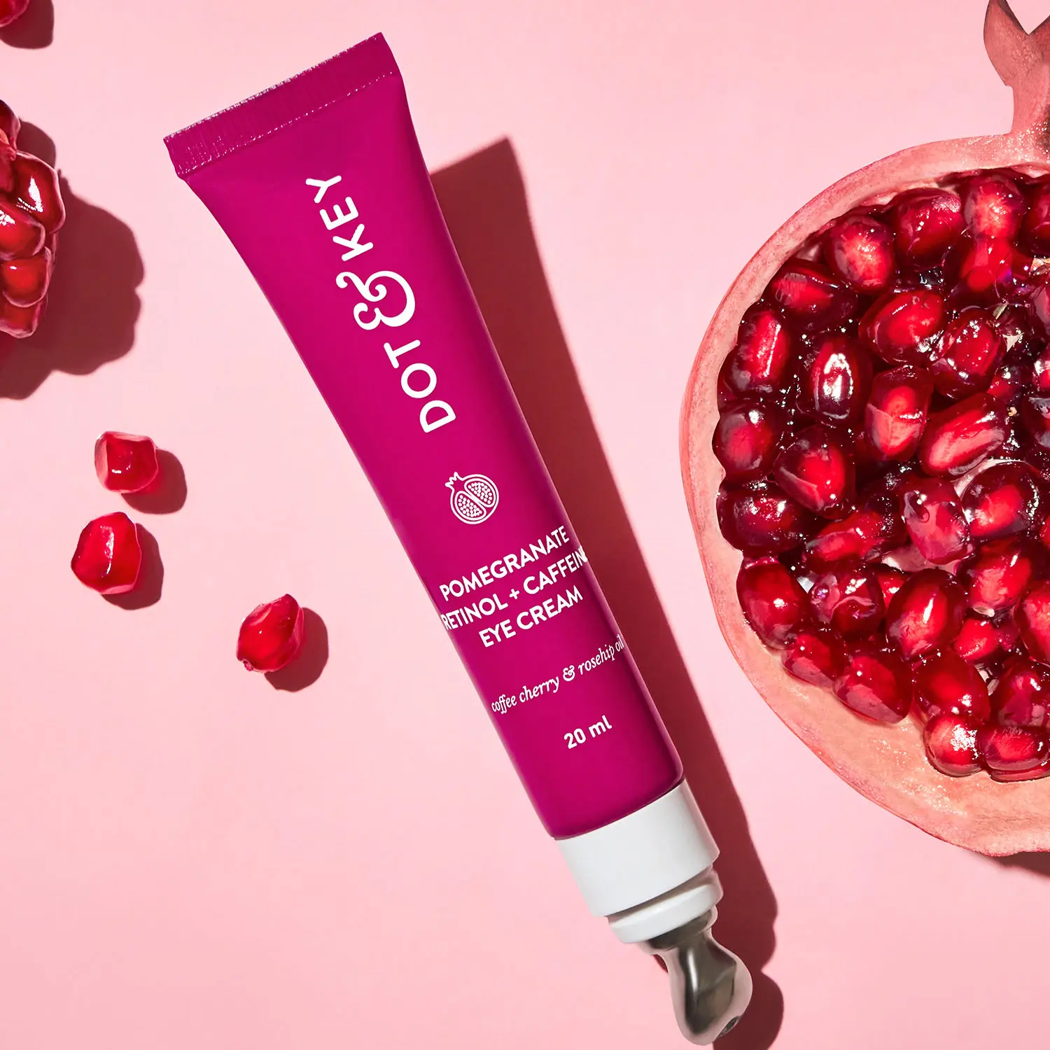 Dot & Key Pomegranate Retinol + Caffeine Eye Cream | Under Eye Cream for Boosts Collagen, Reduces Fine Lines & Wrinkles | Fades Dark Circles & Reduces Puffiness | Fragrance & Dye Free | Restores Essential Moisture | 20ml