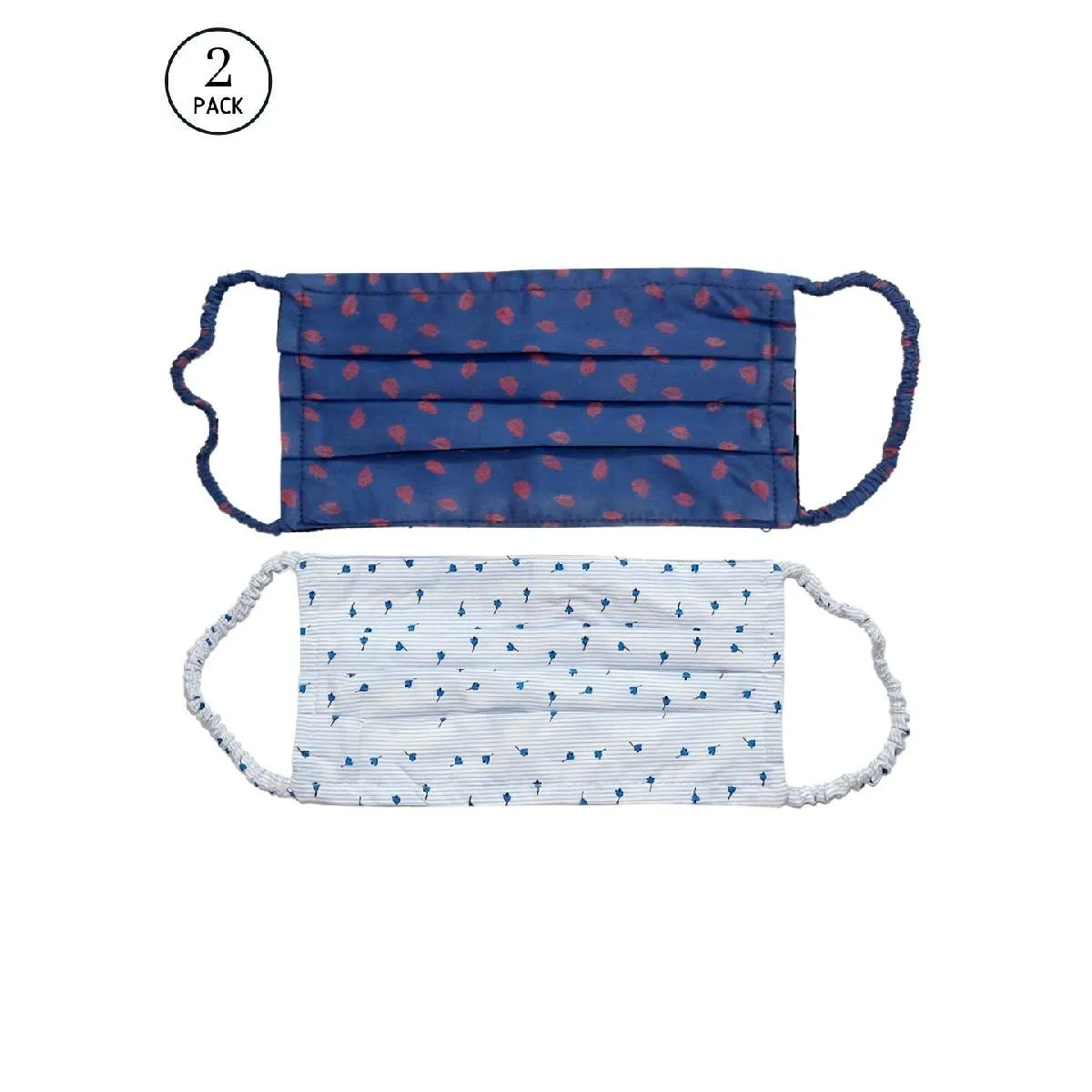 Bellofox 3-Ply Blue Ross And Clark Cotton Face Mask (Pack Of 2)