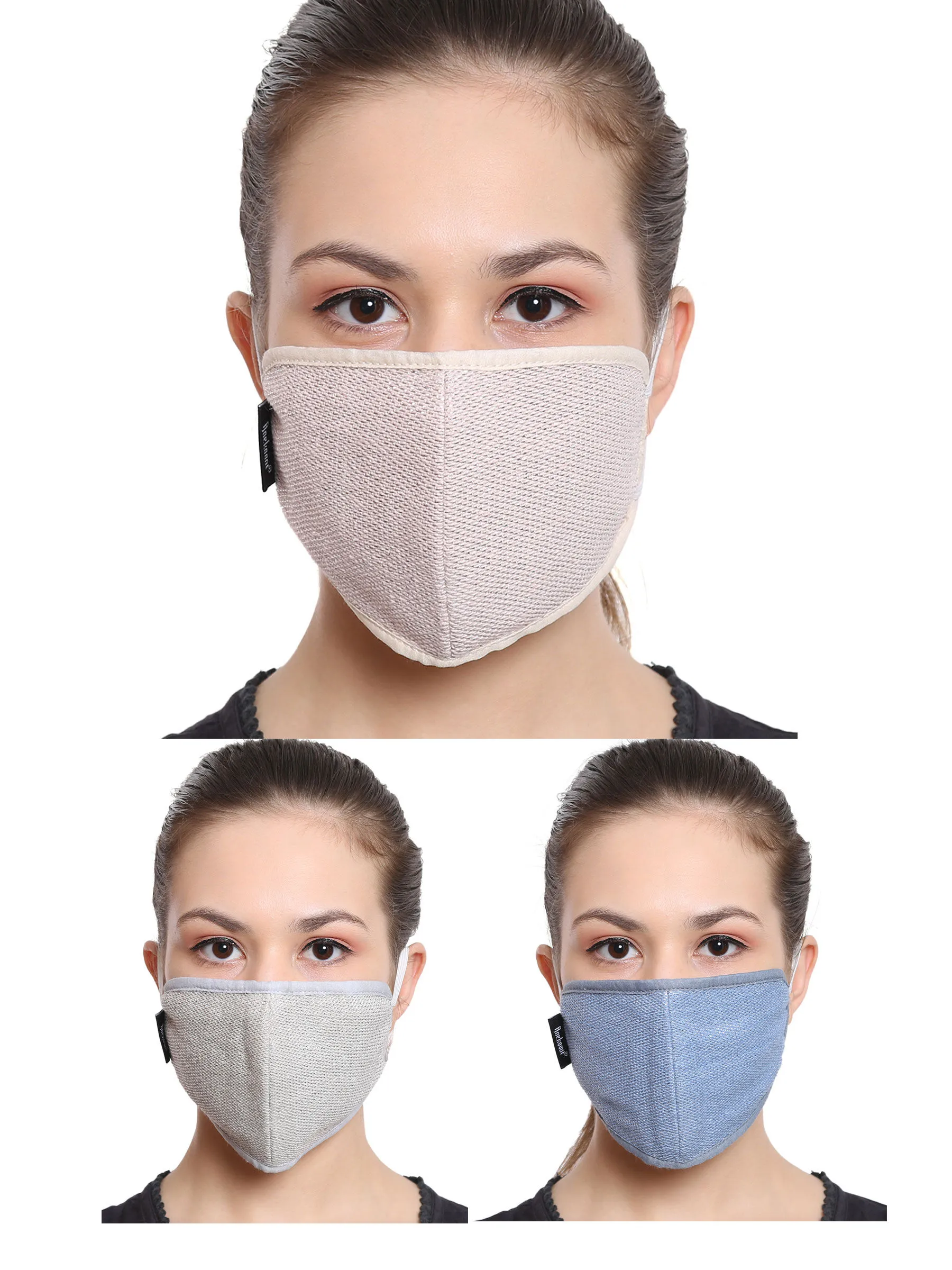 Anekaant Multicolor 3-Ply Reusable Cotton Lurex Fabric Fashion Mask (Pack Of 3)