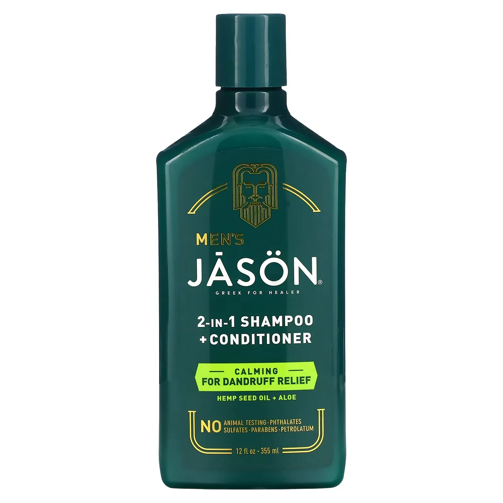 Men's, 2-In-1 Shampoo + Conditioner, For Dandruff Relief, Hemp Seed Oil + Aloe , 12 fl oz (355 ml)