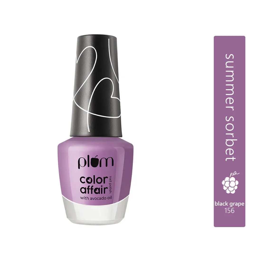 Plum Color Affair Nail Polish Summer Sorbet Collection | High Shine & Plump Finish | 7-Free Formula |Black Grape - 156