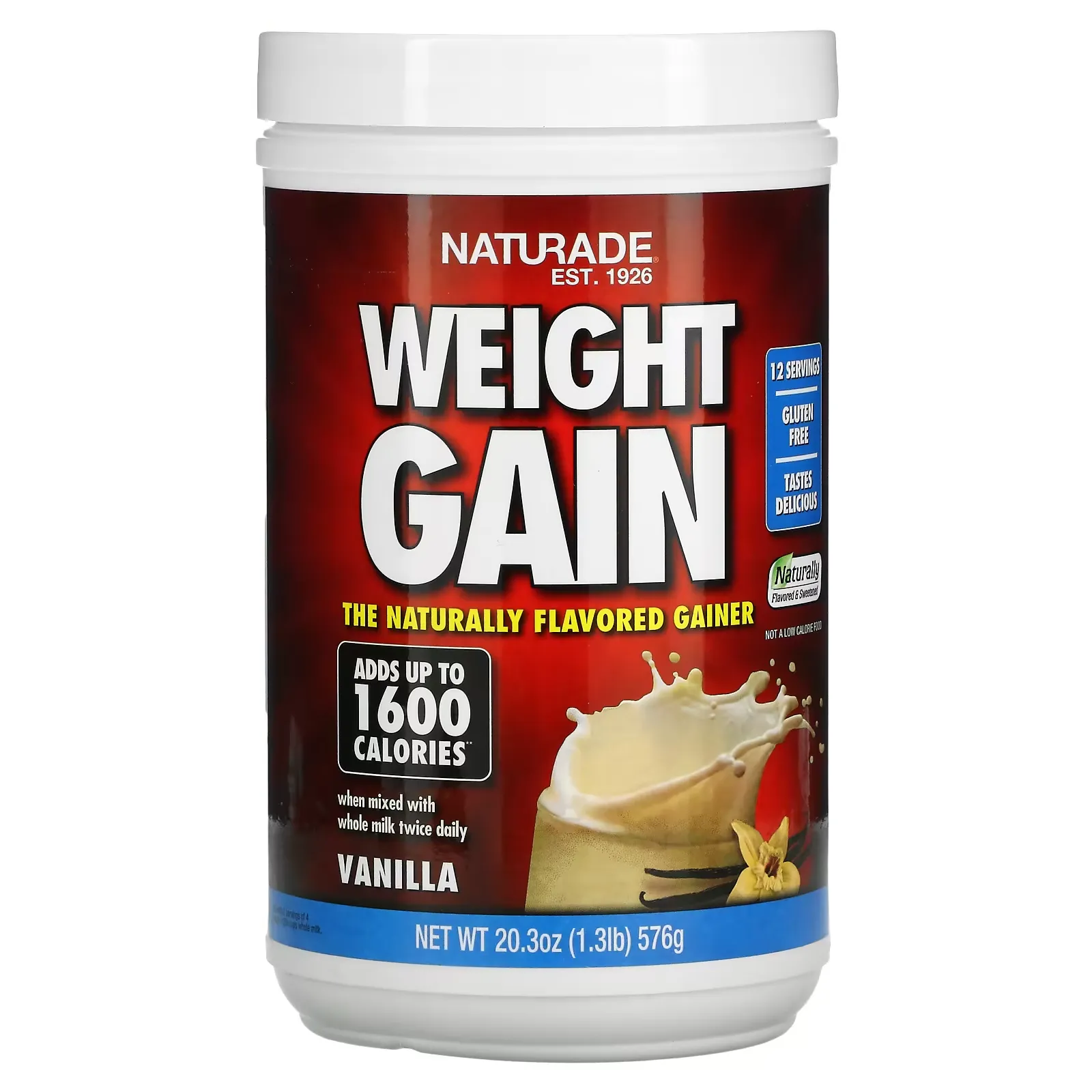 Weight Gain, Vanilla, 1.3 lbs (576 g)