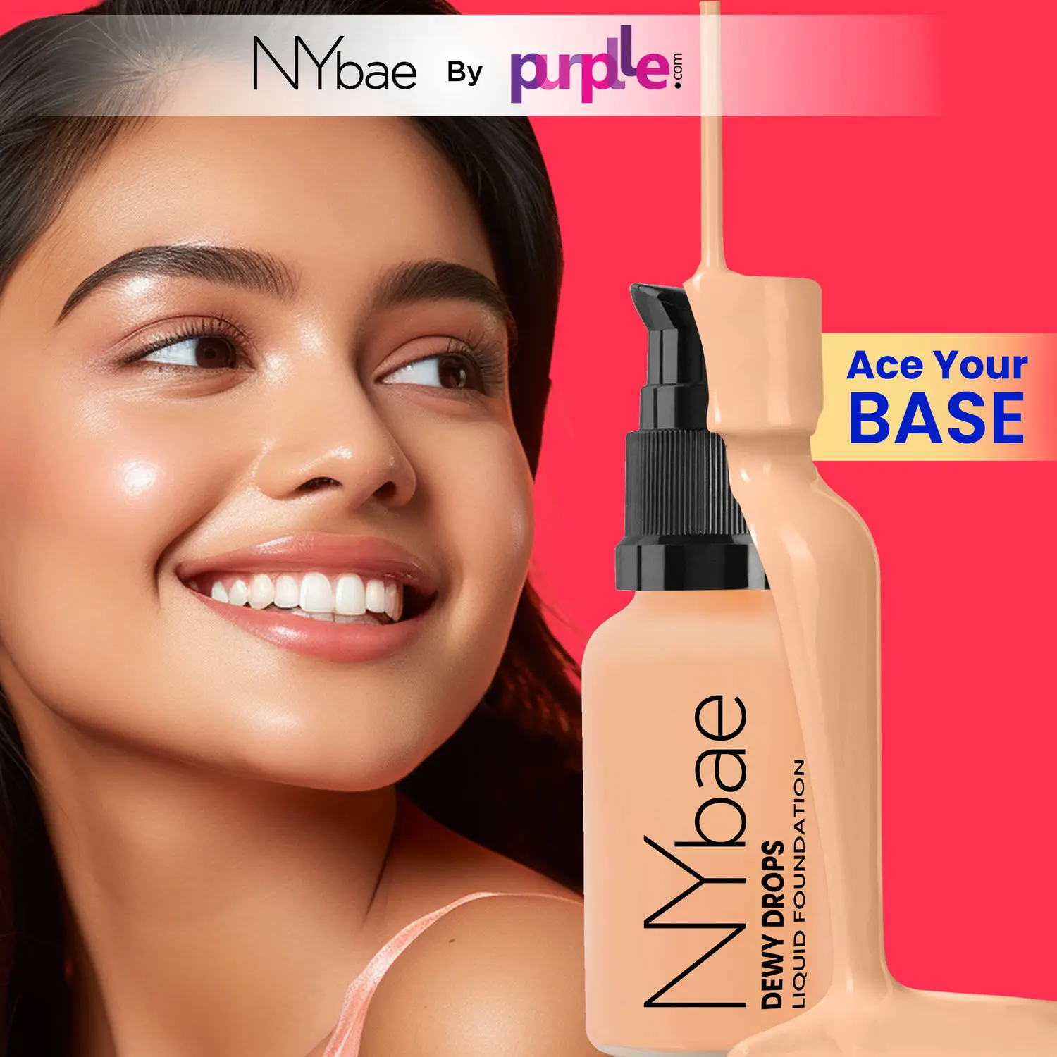 NY Bae Dewy Drops Foundation - Espresso 07 (30 ml) | Dusky Skin | Cool Undertone | Full Coverage | Long Lasting | Non-Transfer