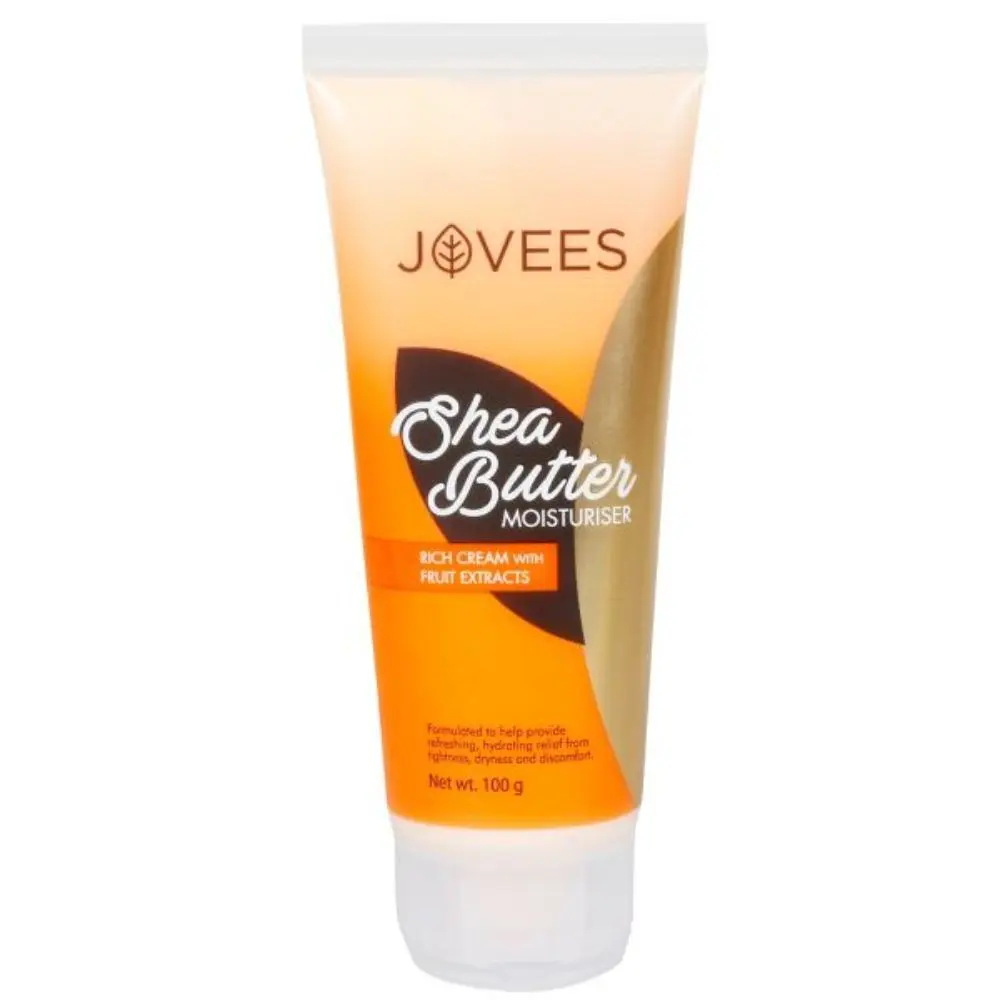 Jovees Herbal Shea Butter Moisturiser | For Normal TO Dry Skin | Improves Skin Elasticity & Reduces Sign of Ageing | Paraben & Alcohol Free (100 g)