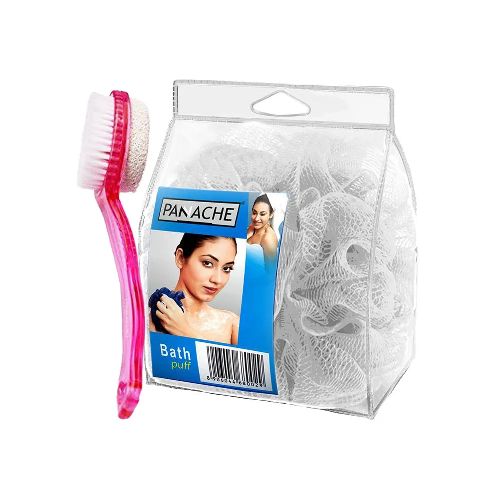 Panache Exfoliating Combo Large Mesh Bath Brush + Pumice Stone