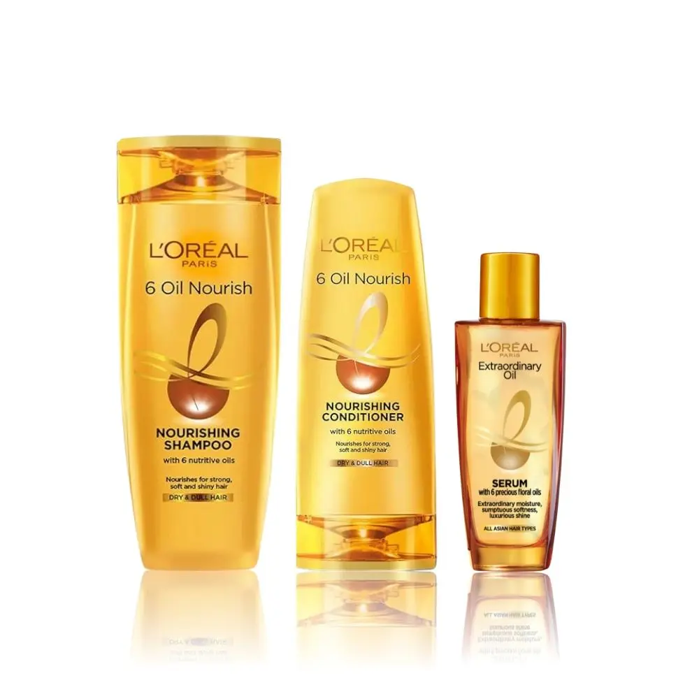 L'Oreal Paris Ultimate Oil Nourish Trio (6 Oil Nourish Shampoo (180 ml), 6 Oil Nourish Conditioner (180ml),Extraordinary Oil Serum (30 ml))