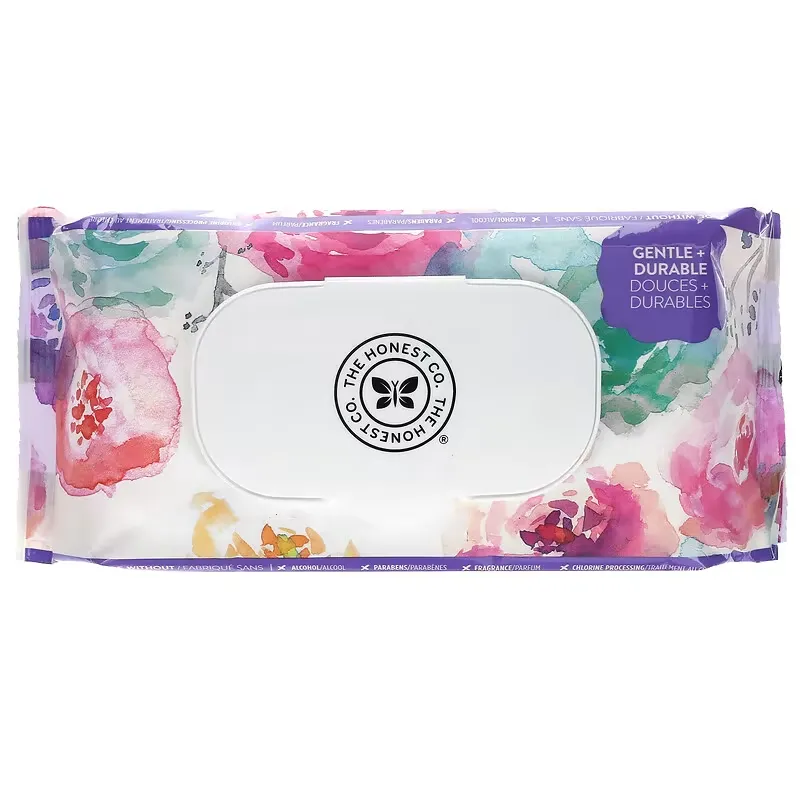 Plant-Based Wipes, Rose Blossom, 72 Wipes