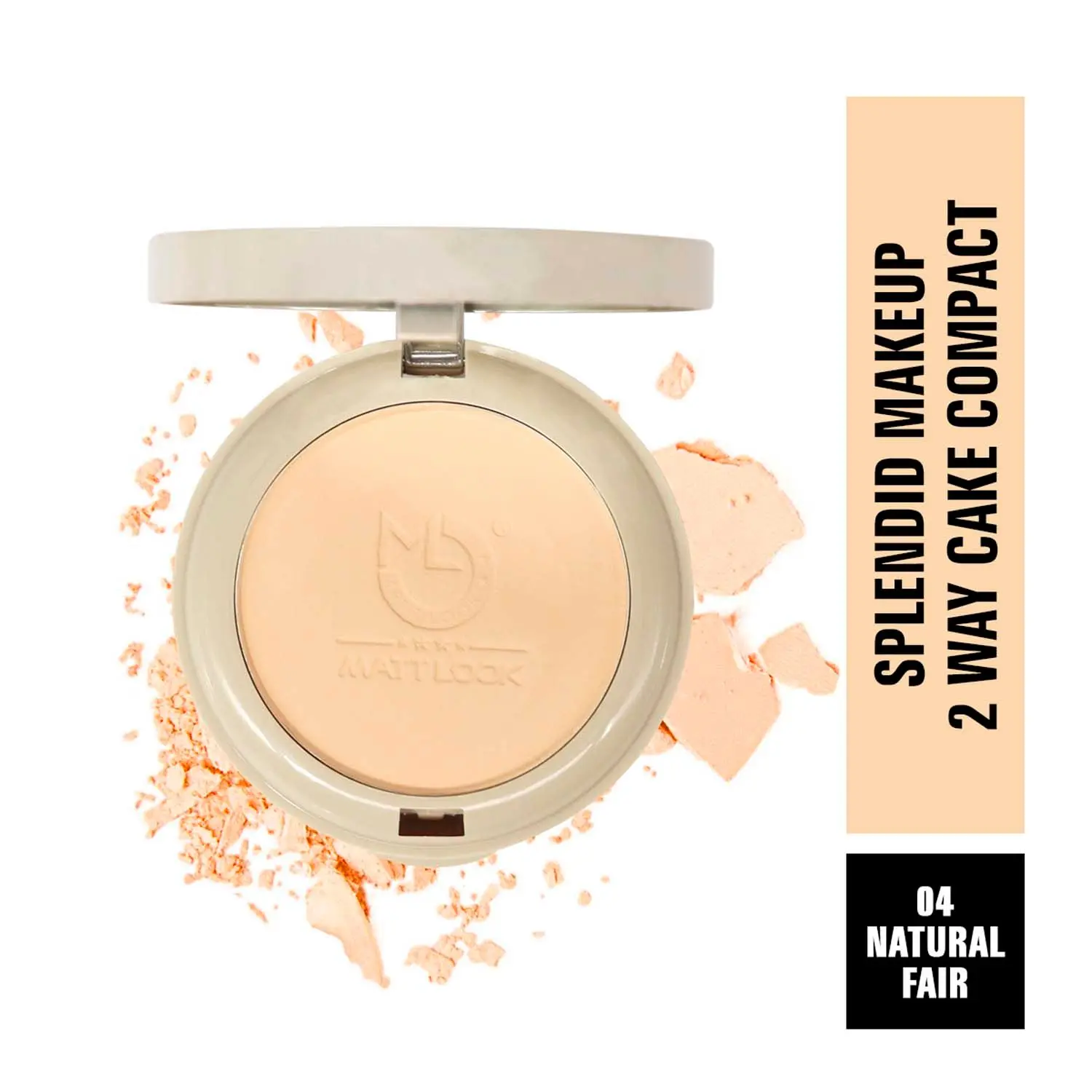 Matt look Splendid Makeup 2 Way Cake Compact, Clear Without Flaws, Natural Fair (20gm)