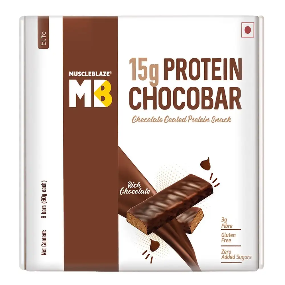 MuscleBlaze ChocoBar (15g Protein),  6 bar(s)  Rich Chocolate