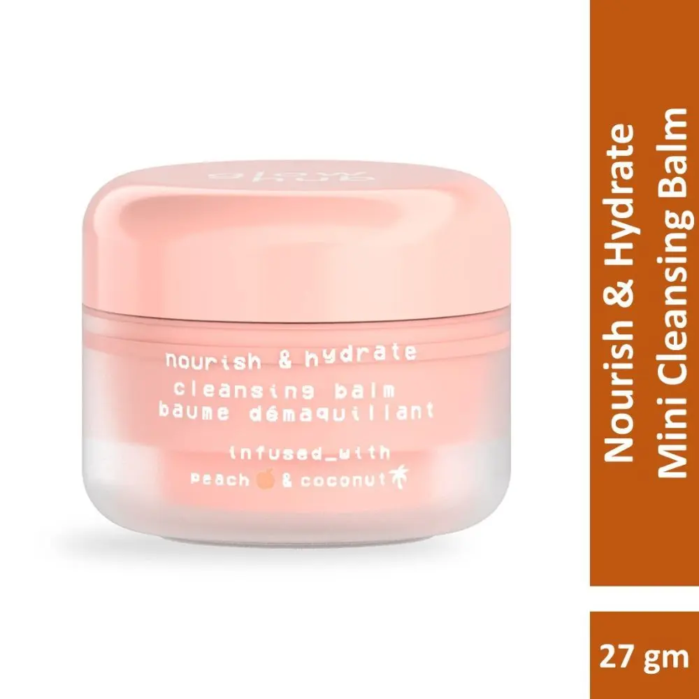 Glow Hub | Mini Nourish & Hydrate Cleansing Balm (27g) | Hyaluronic acid, Peach extract, Coconut water, Shea Butter | Glow enhancing, Hydrating, Nourishing