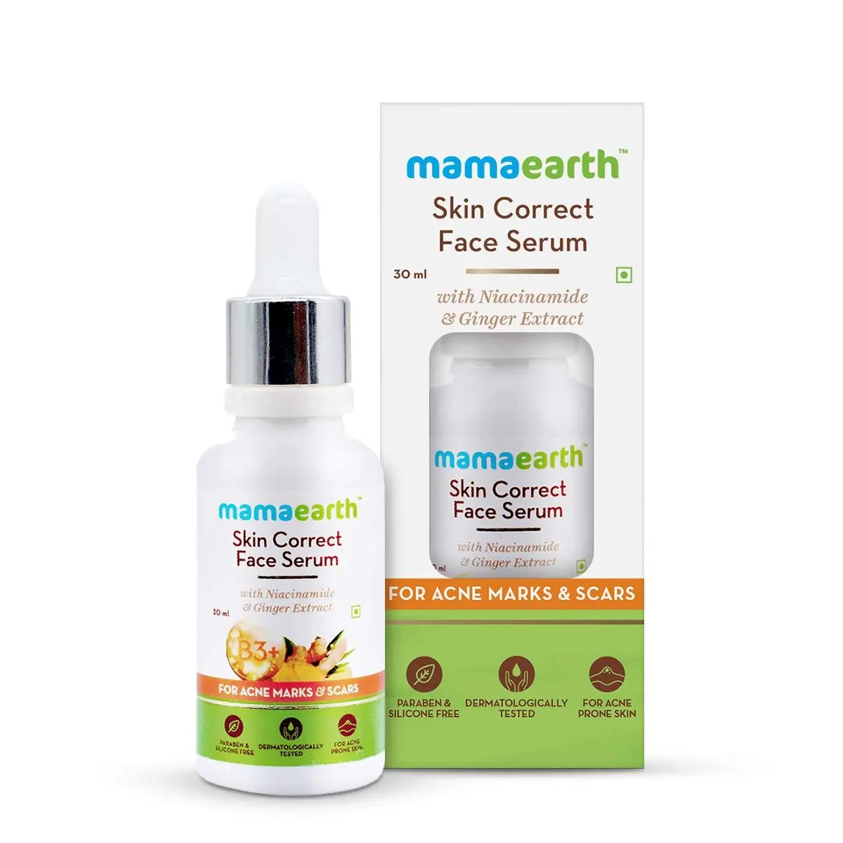 Mamaearth Skin Correct Face Serum with Niacinamide and Ginger Extract for Acne Marks & Scars (30 ml)