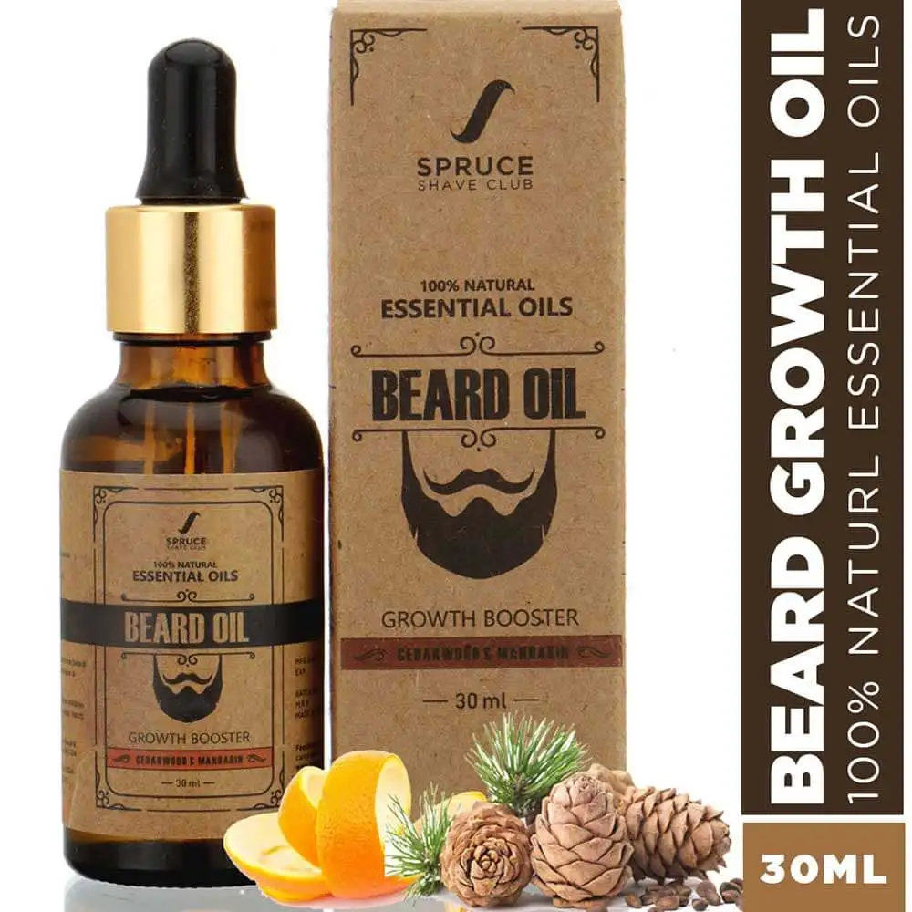 Spruce Shave Club 100% Natural Beard Growth Oil,  30 ml  Cedarwood & Mandarin