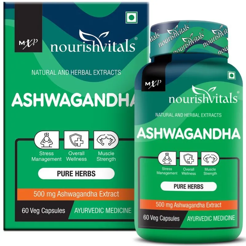 Nourish Vitals Ashwagandha Capsules - 500mg Ashwagandha Extract