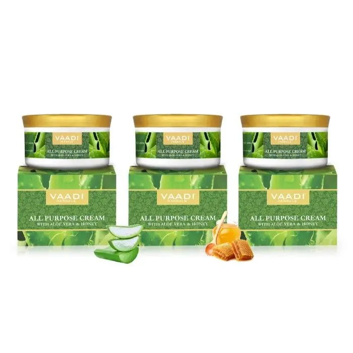 Vaadi Herbals Value Pack Of 3 All Purpose Cream With Aloe Vera, Honey & Manjistha (150 g * 3)