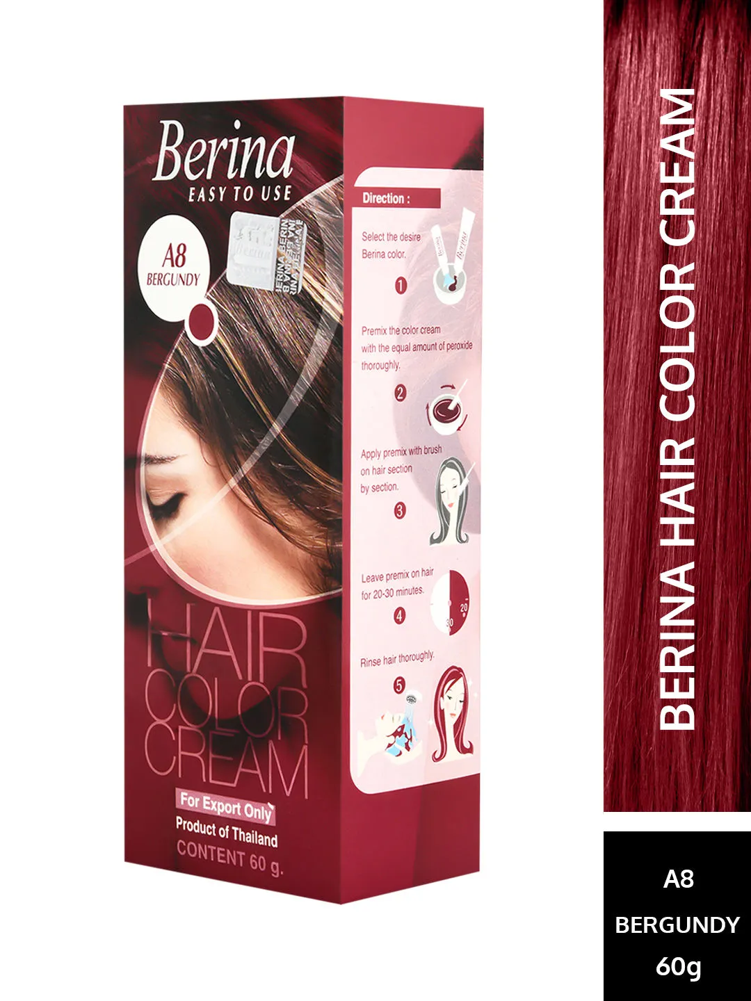 Berina Hair Color Cream - Bergundy