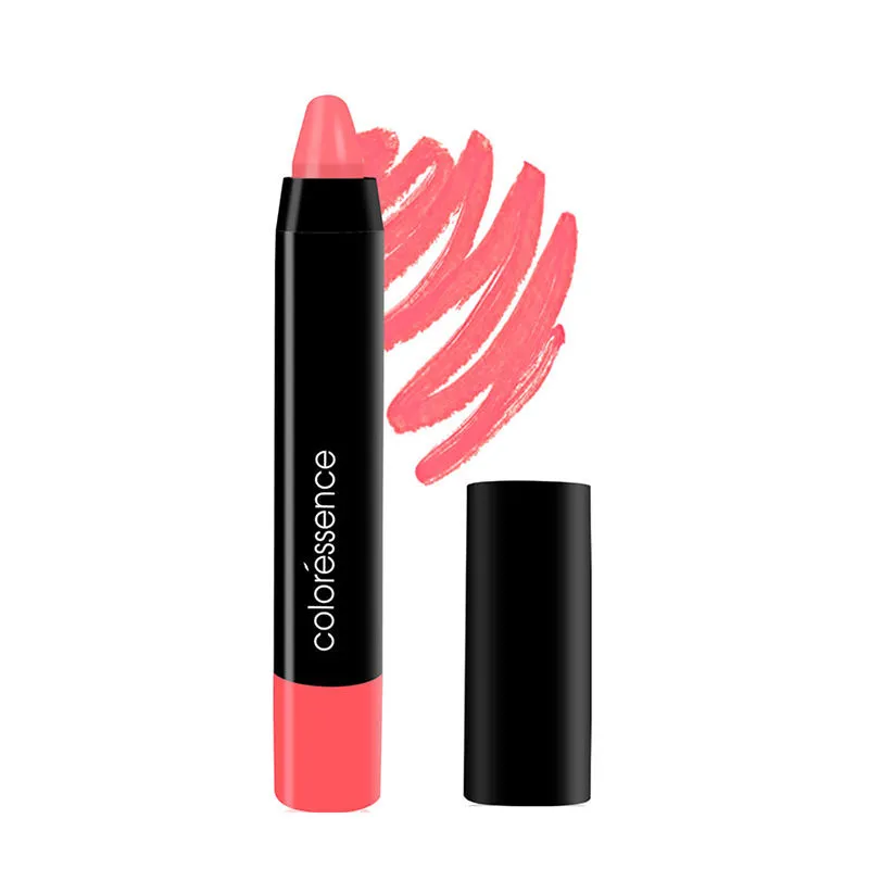 Coloressence High Pigment Matte Pencil, Long Stay Upto 8 Hrs Waterproof Crayon Lipstick, Coral