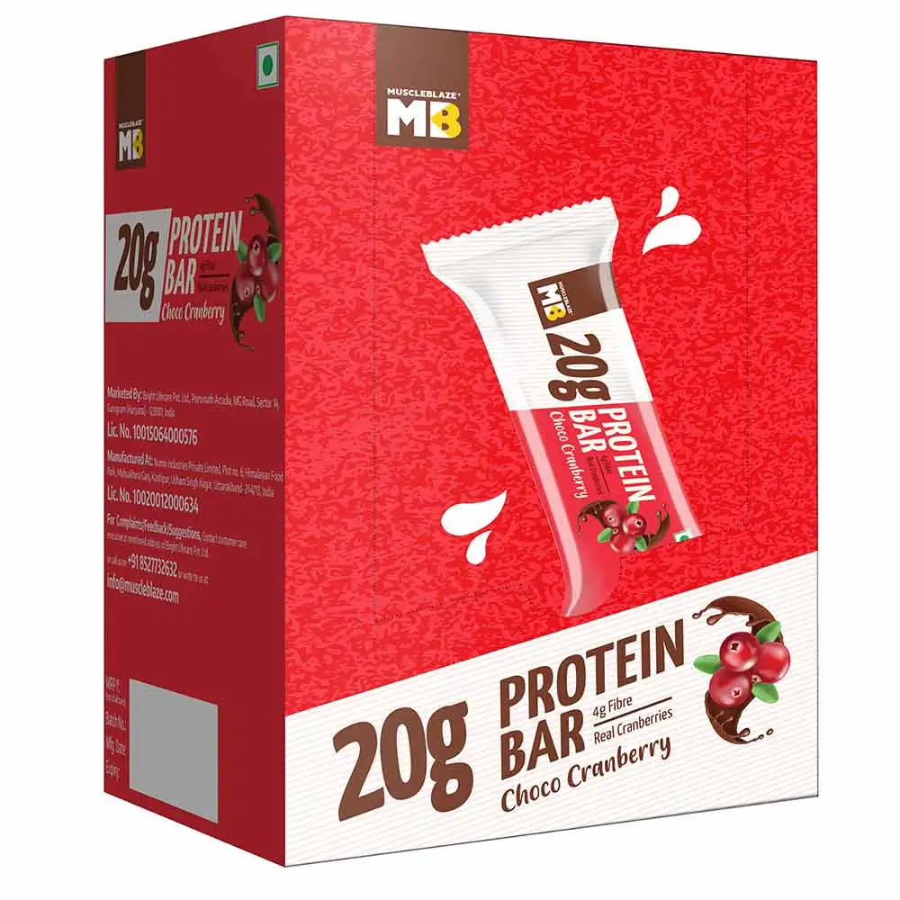 MuscleBlaze Protein Bar (20 gm Protein),  6 bar(s)  Choco Cranberry