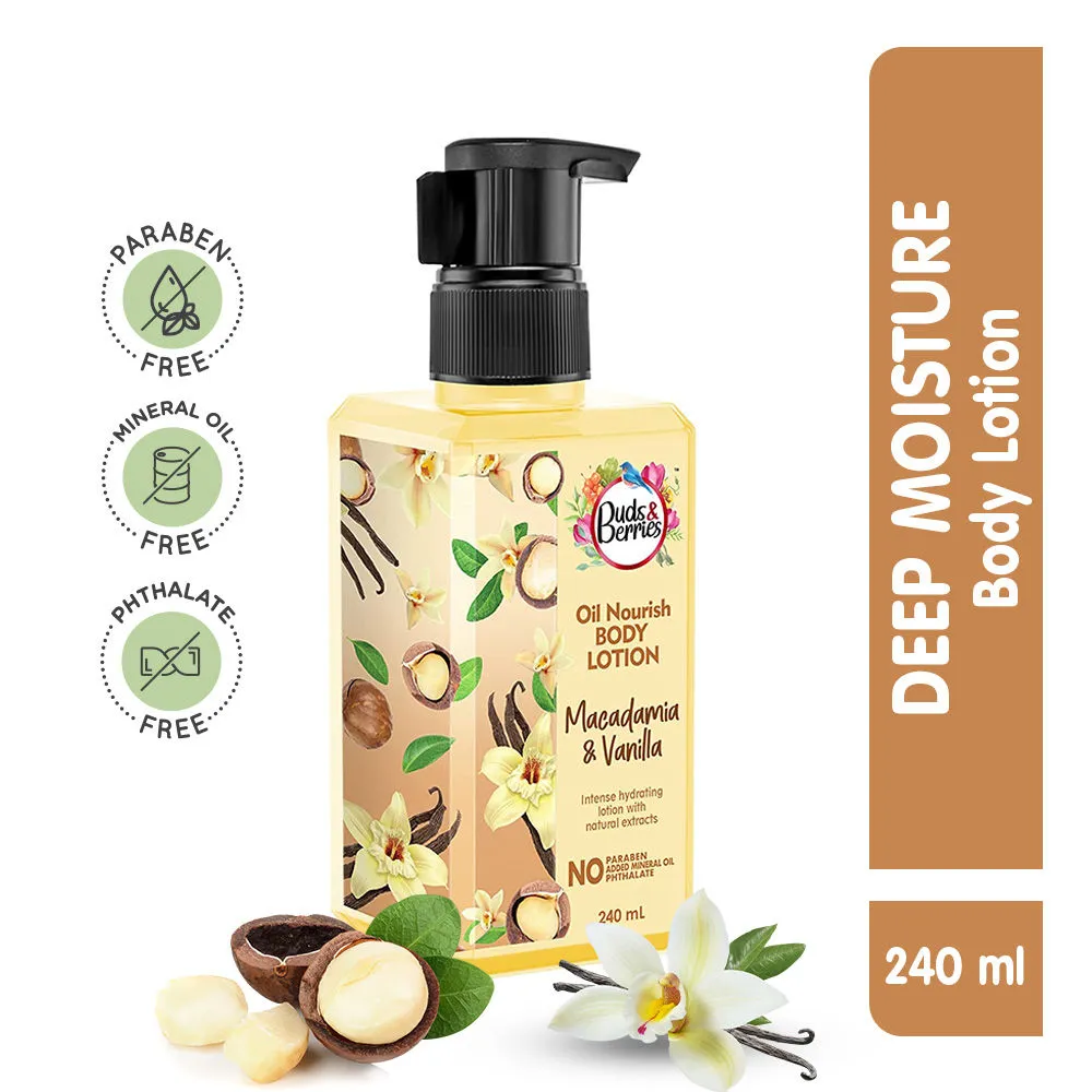 Buds & Berries Oil Nourish Macadamia & Vanilla Body Lotion