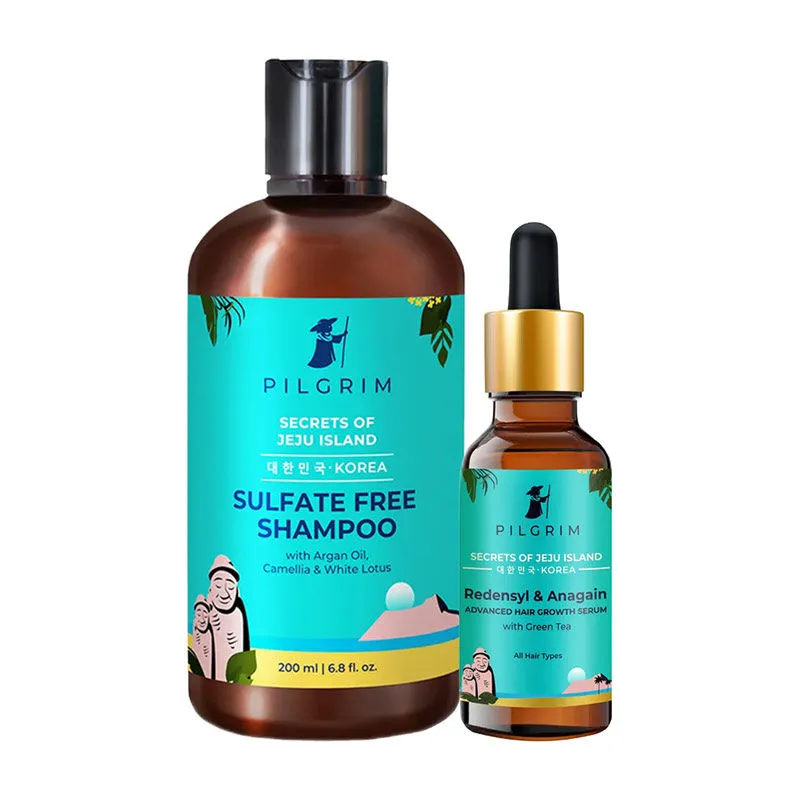 Pilgrim Hair Growth Kit With Redensyl & Anagain Hair Growth Serum And Sulphate Free Shampoo