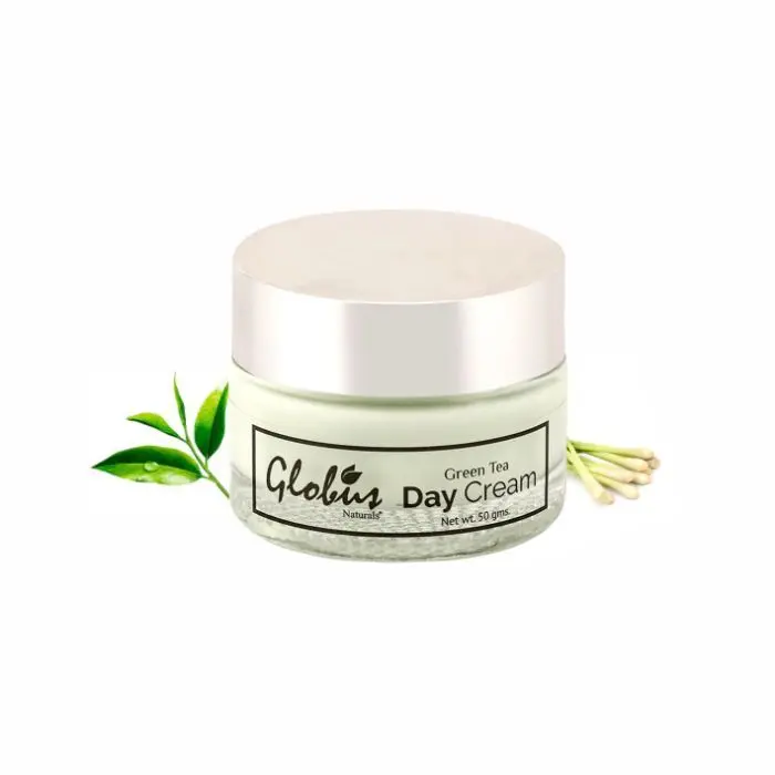 Globus Naturals Green Tea Day Cream with Goodness of Lemongrass |100% Natural | Paraben Free | SLS Free |Net Wt. (50 g)