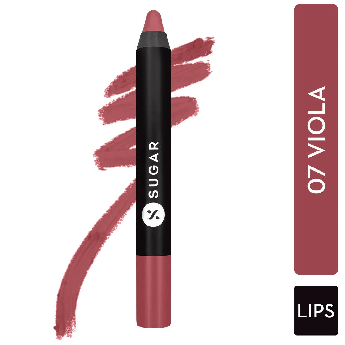 SUGAR Matte As Hell Crayon Lipstick With Free Sharpener - 07 Viola (07 Viola)