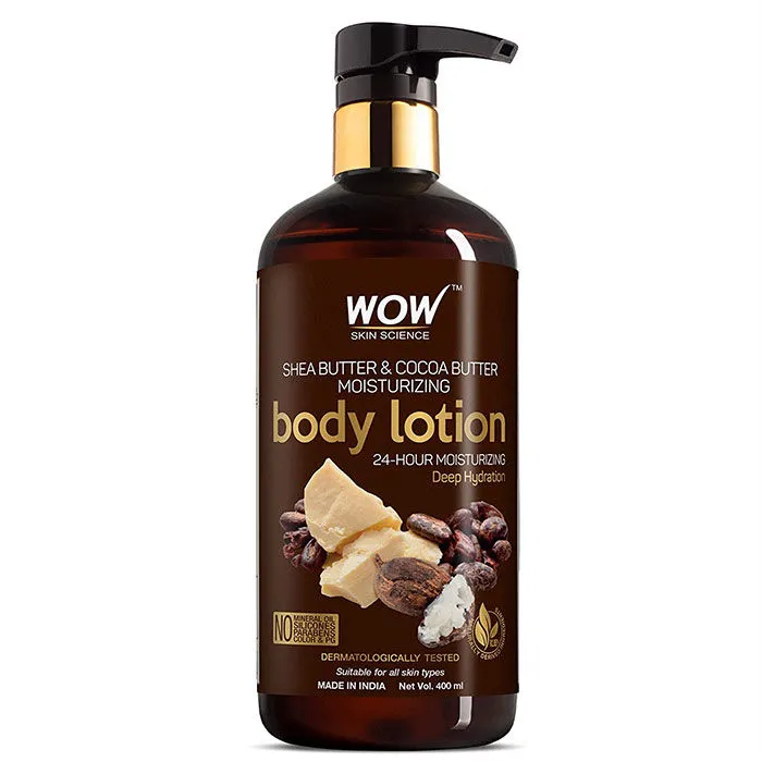 WOW Skin Science Shea Butter & Cocoa Butter Moisturizing Body Lotion