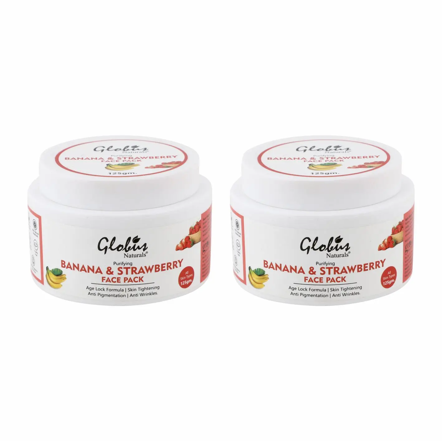 Globus Naturals Purifying Banana & Strawberry Anti Aging Face Pack (125 g) - (Pack Of 2)