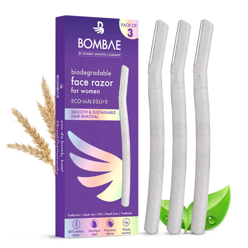 Bombae Biodegradable Face Razor For Women (Pack of 3)