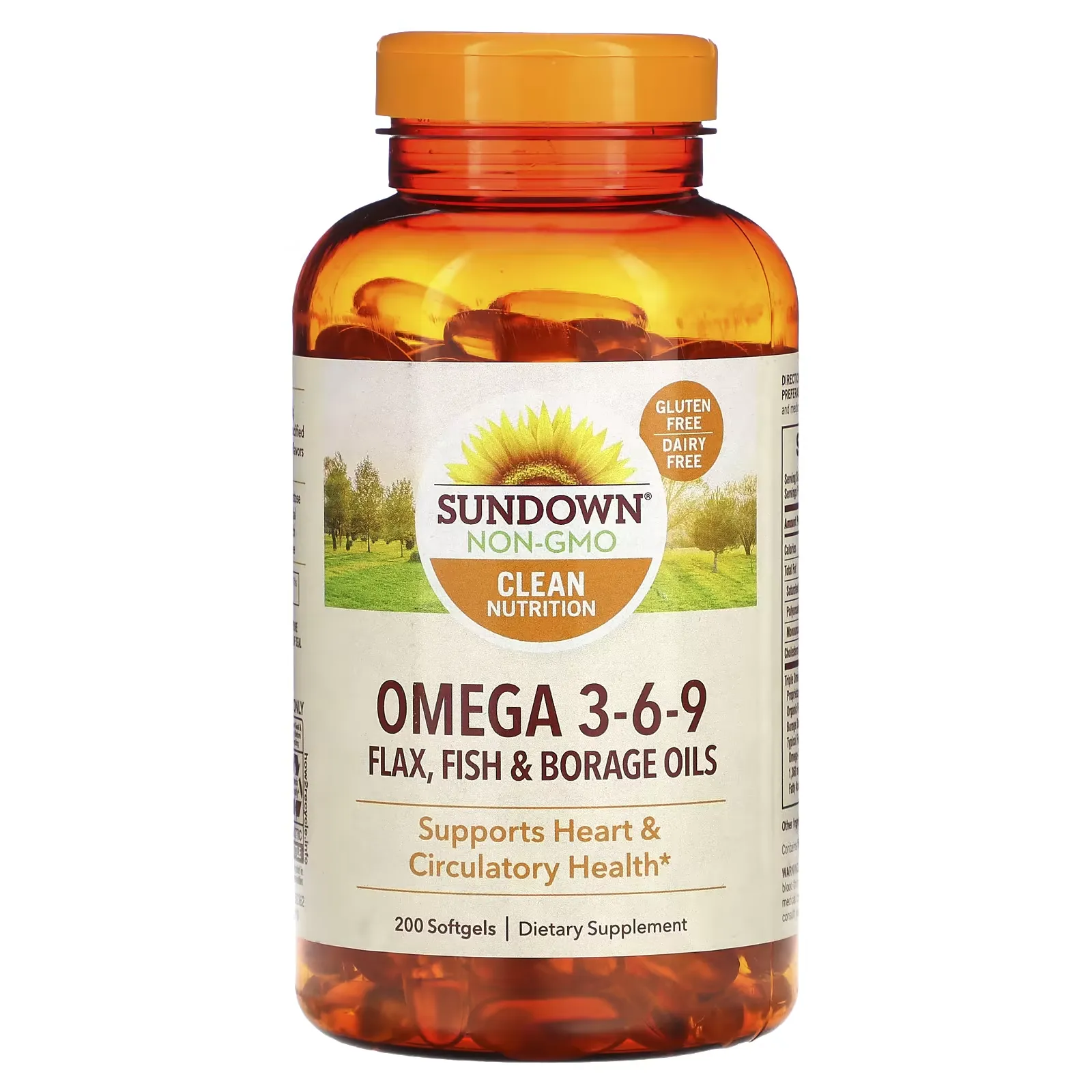 Omega 3-6-9 Flax, Fish & Borage Oils, 200 Softgels