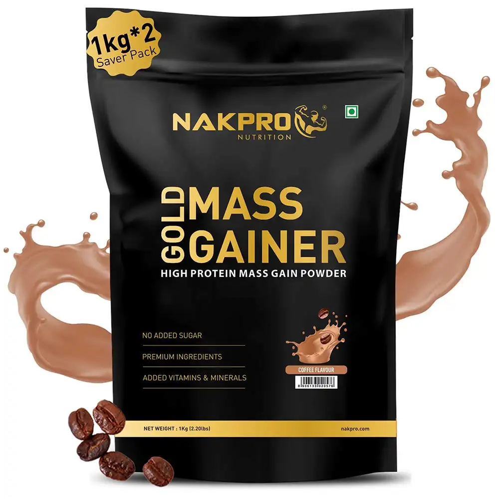 Nakpro Gold Mass Gainer,  2.2 lb  Coffee (Pack of 2)