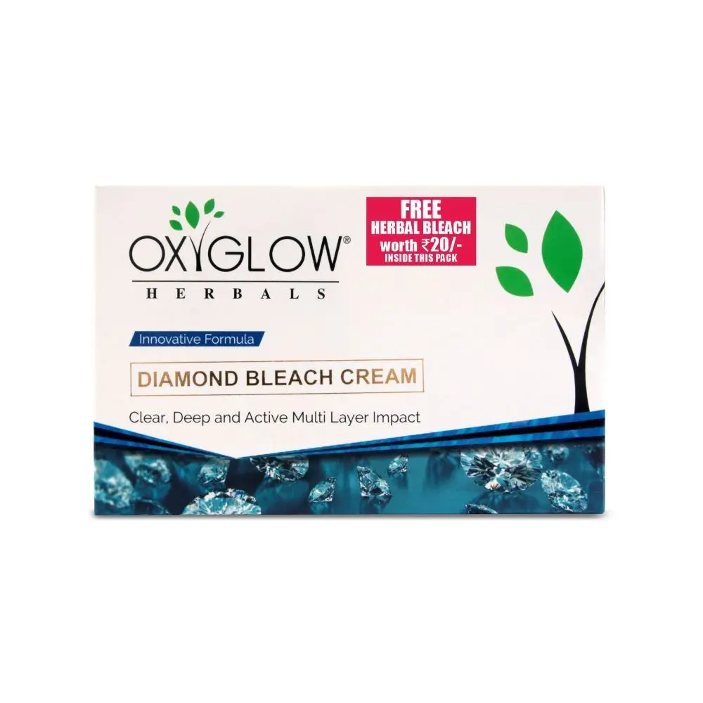 OxyGlow Herbals Diamond Bleach Cream 300 gm, Clear Deep and active multi layer impact