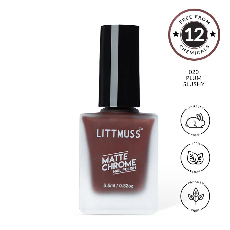 Littmuss Nail Polish Matte Chrome Nail Paint - Plum Slushy - 020