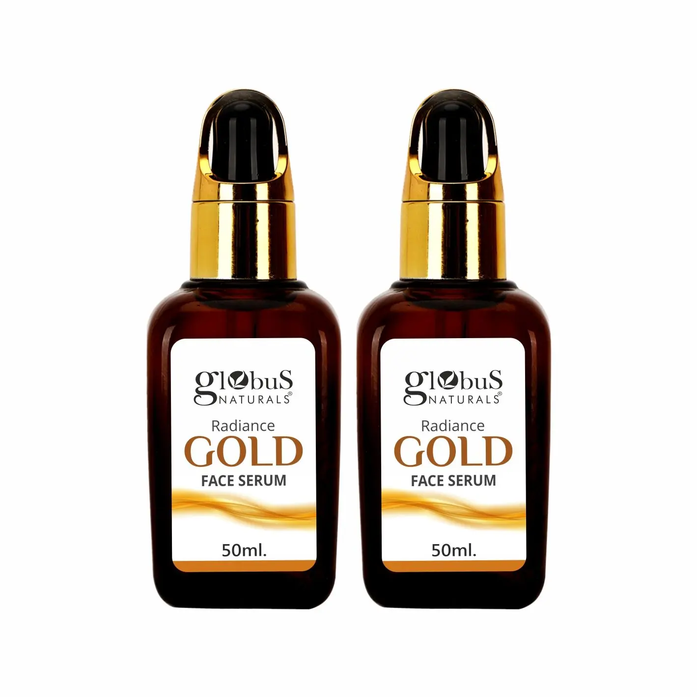 Globus Naturals Radiance Gold Face Serum, 50 ml Pack of 2