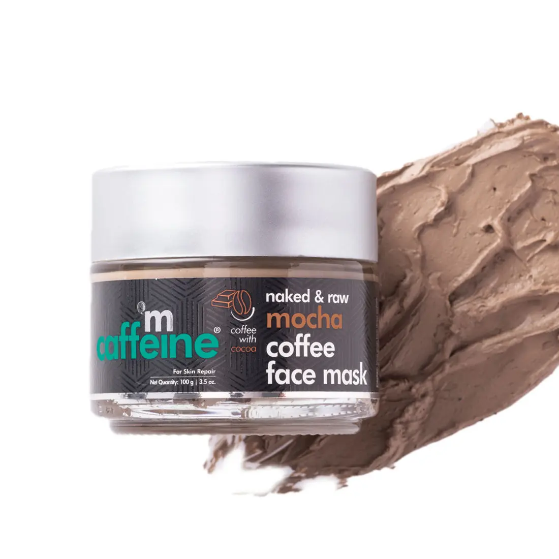 mCaffeine Skin Repair Mocha Coffee Face Mask for Glowing Skin | Clay Mask for Face - Fights Damage, Tones Skin & Controls Sebum | Paraben & Mineral Oil Free Mask for All Skin Types (100gm)