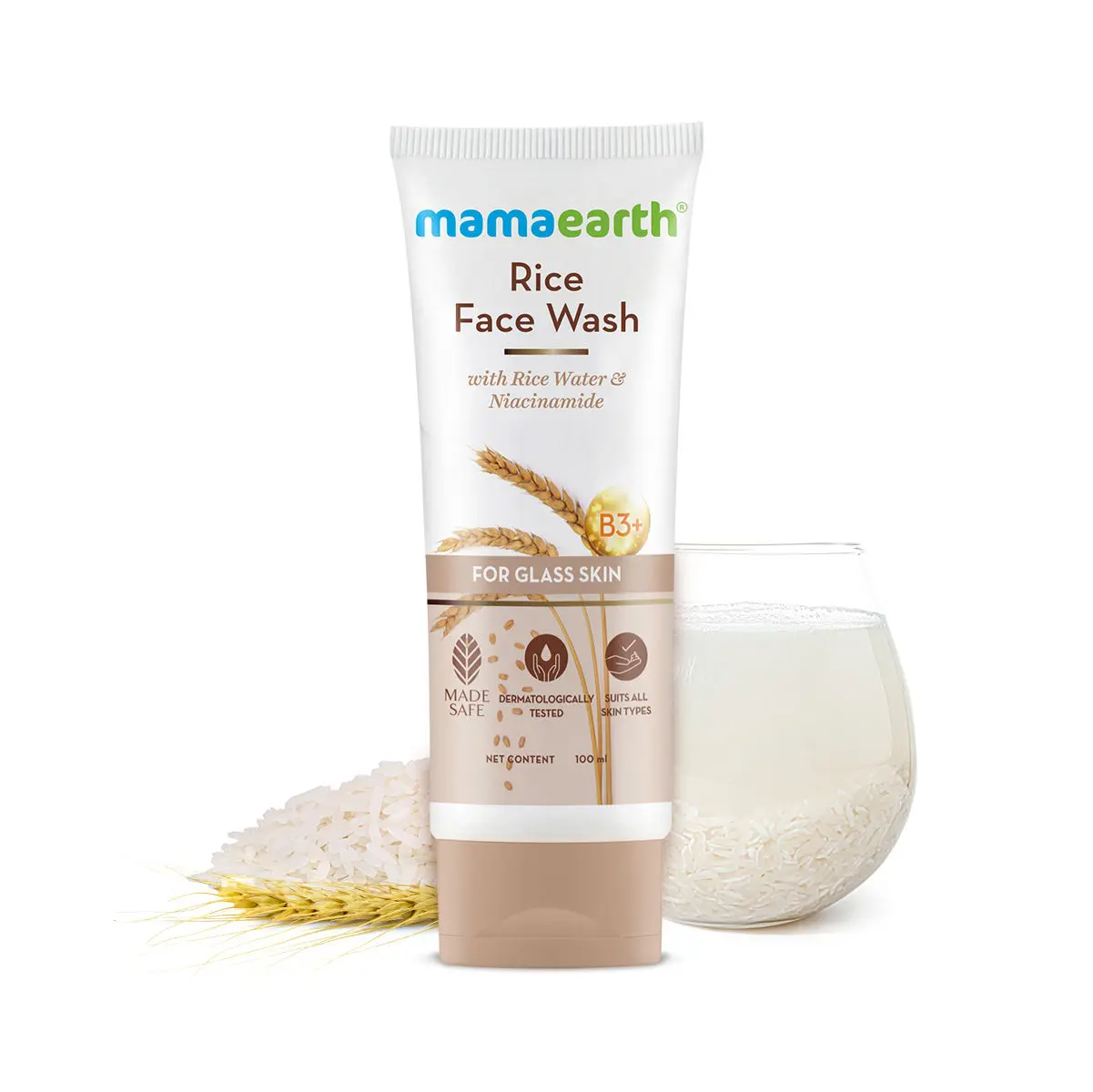 Mamaearth Rice Face Wash With Rice Water & Niacinamide for Glass Skin (100 ml)