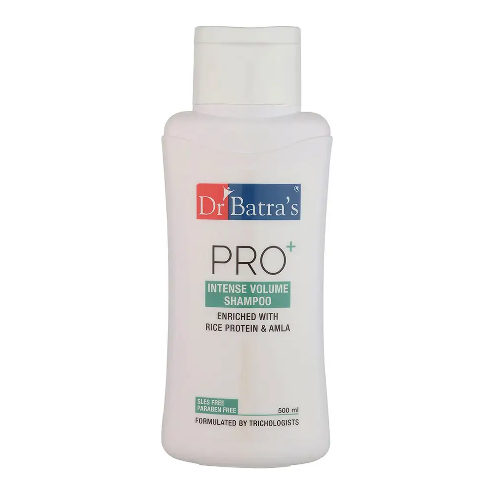 Dr Batra's Pro+ Intense Volume Shampoo,  500 ml  Enriched with Rice Protein & Amla