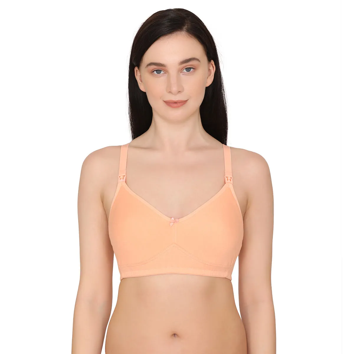 Nejo Feeding/Nursing Maternity Bra Non Padded with Removable Pads - Peach