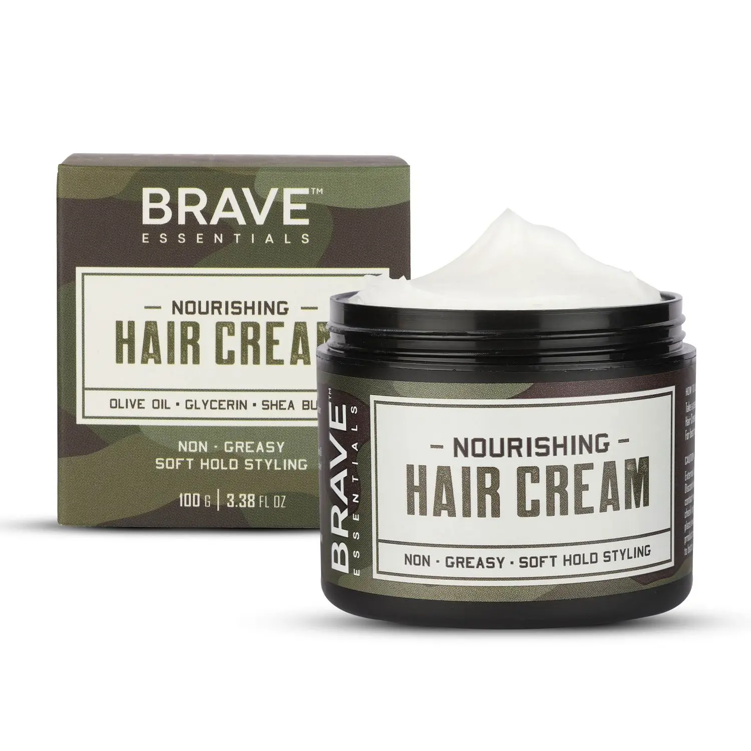 Brave Essentials Nourishing Hair Cream | 100ml |Non - Greasy | Soft Hold Styling