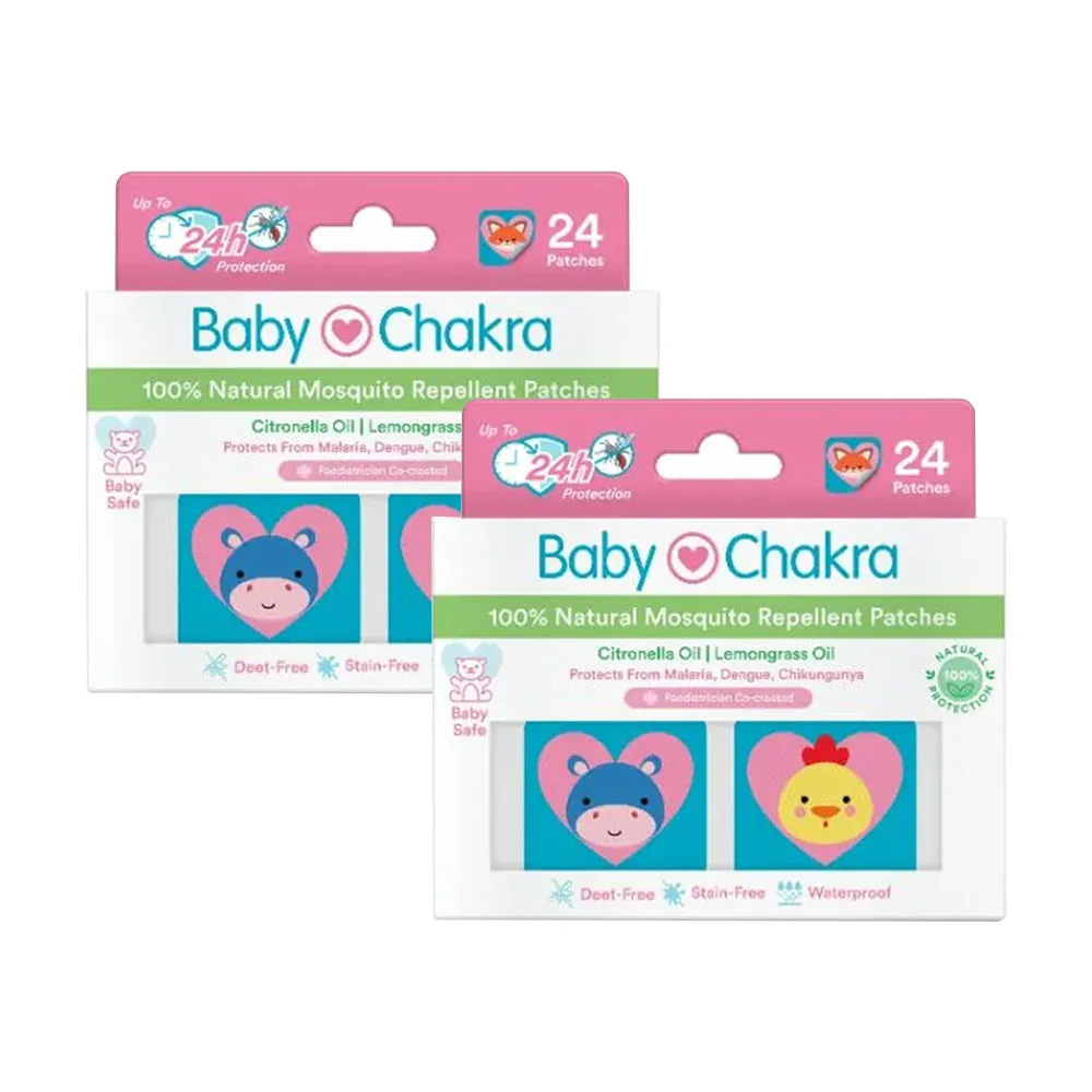 BabyChakra 100% Natural Mosquito Repellent Patches For Babies (24 Patches x 2)