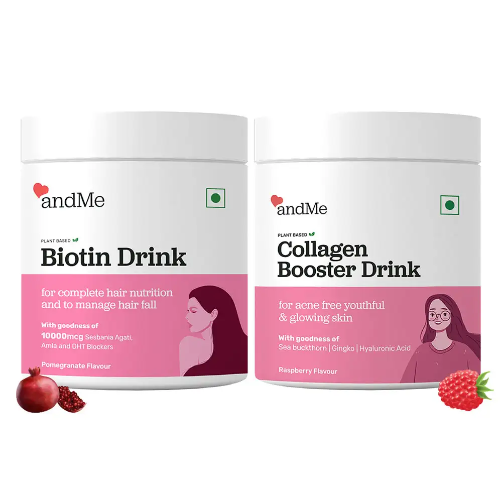 andMe Biotin & Collagen Booster Drink Combo,  2 Piece(s)/Pack  Pomegranate & Raspberry