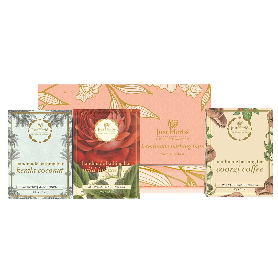 Just Herbs Handmade Bathing Bar Trio Gift Set 