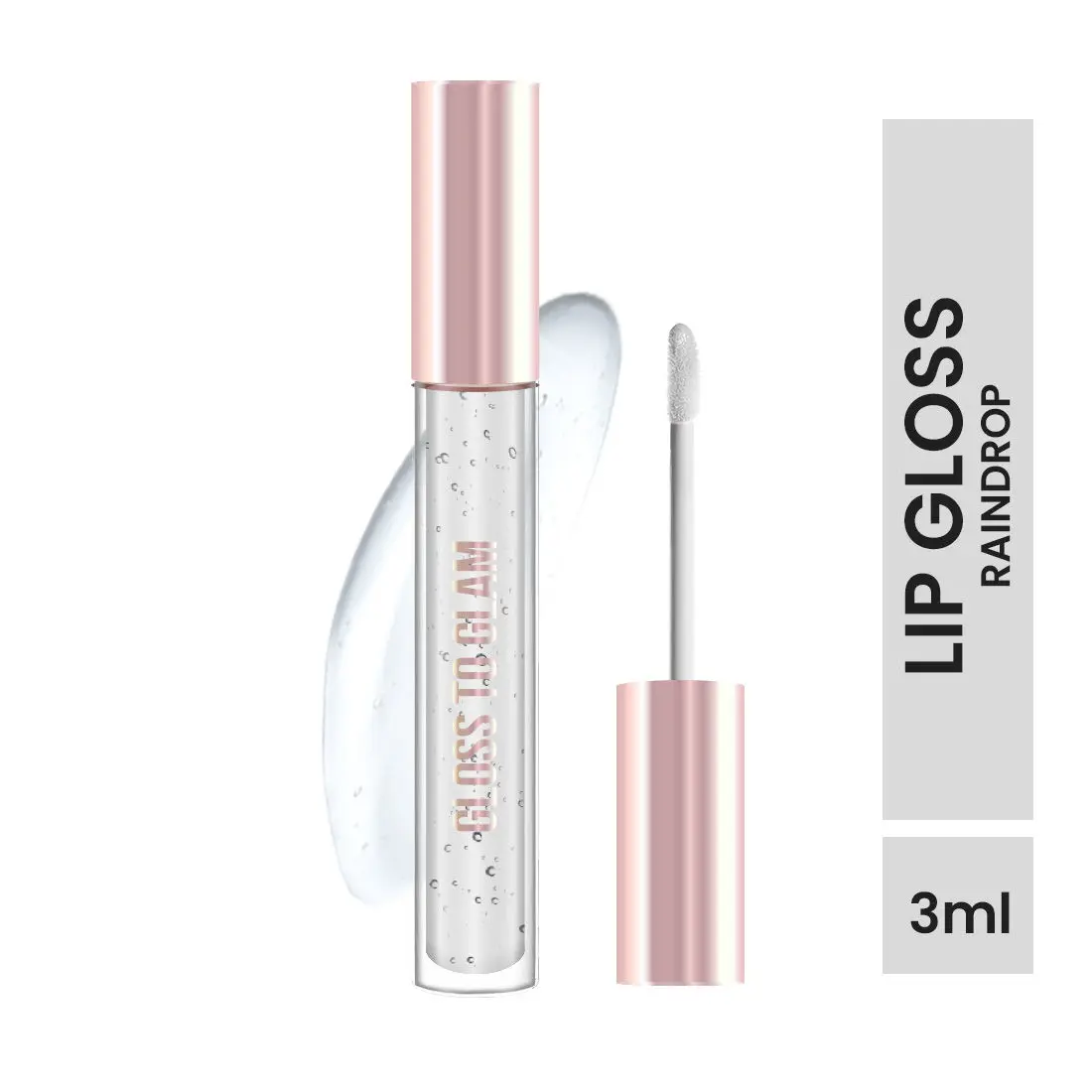 TNW -The Natural Wash Gloss To Glam Nourishing Lip Gloss - Raindrop | Clear | Shiny | Lip care essentials | 3ml