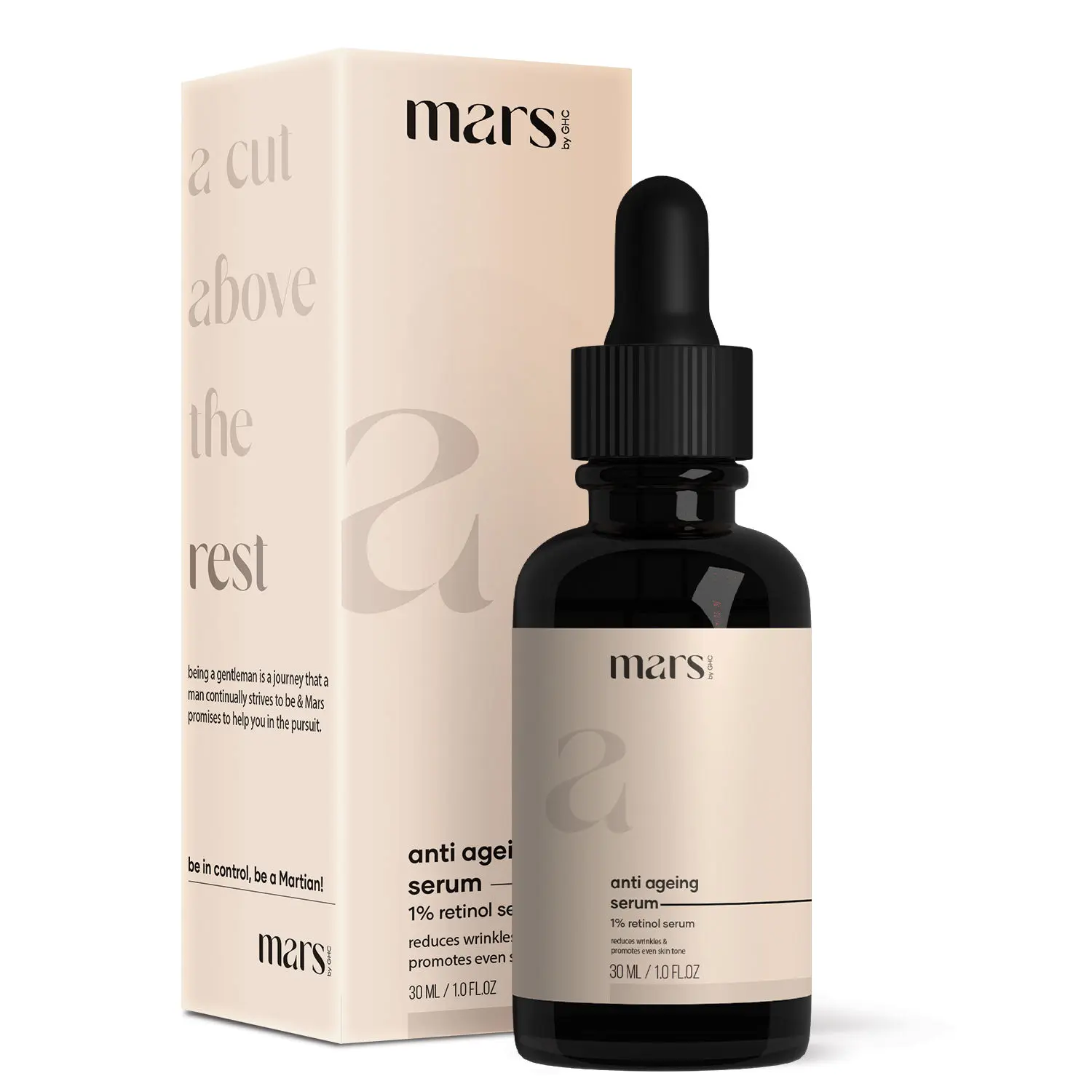 mars by GHC Niacinamide Anti Ageing Face Serum That Controls Wrinkles and Reduces Signs Of Ageing | Powered With Retinol, Hyaluronic Acid & Vitamin C , 30ml