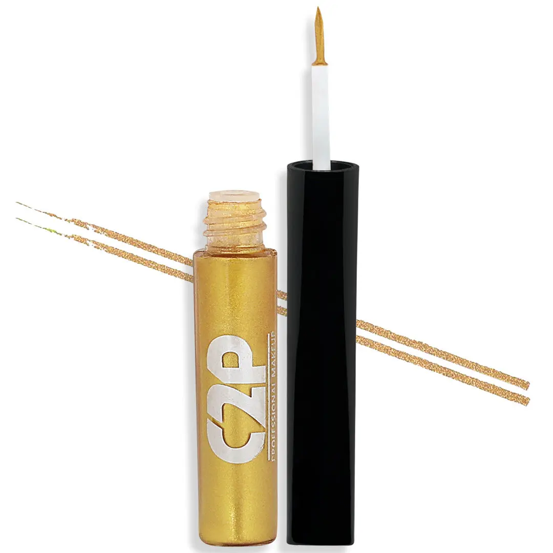 C2P Pro Frame Me! Liquid Waterproof Metallic Color Eyeliner - Gold 02