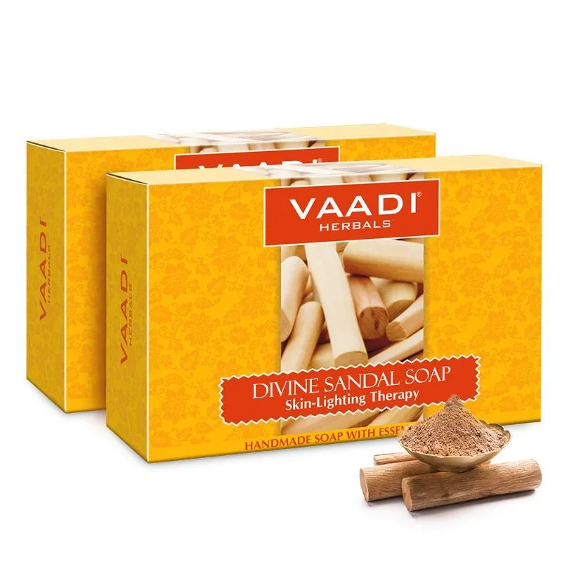 Vaadi Herbals Divine Sandal Soap Skin Lighting Therapry - Pack of 2