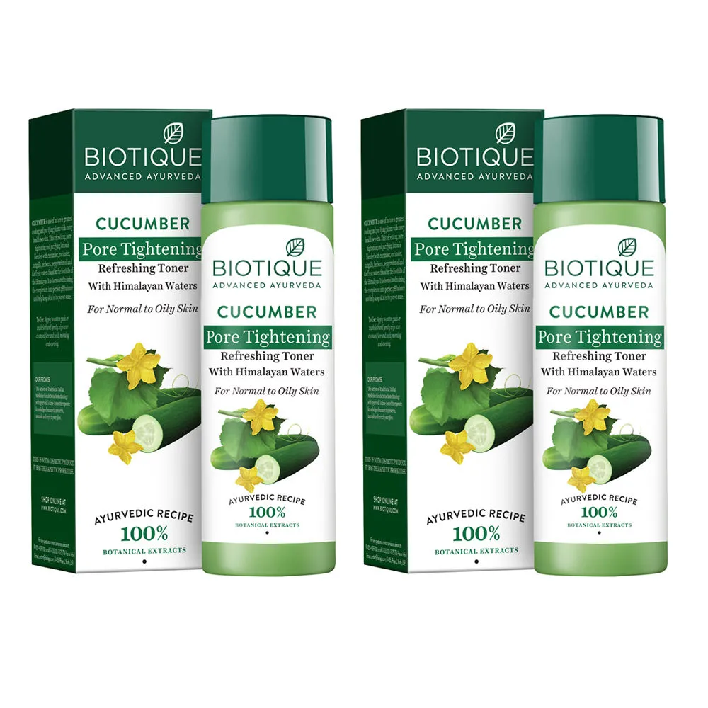 Biotique Bio Cucumber Pore Tightening Toner With Himalayan Waters (Pack of 2)